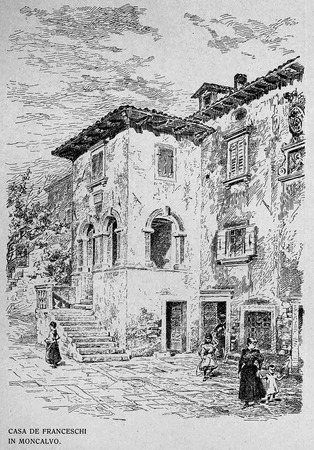 Crtež  kuće  De Franceschi objavljen u knjizi G. Caprina, L'Istria Nobilissima...