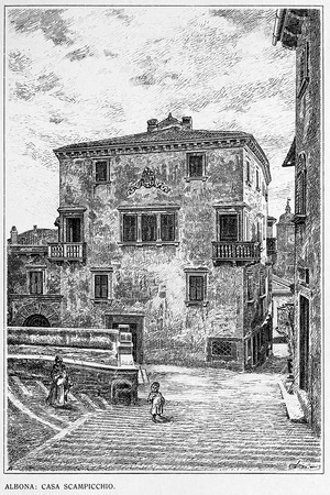 Crtež  kuće  Scampicchio objavljen u knjizi G. Caprina, L'Istria Nobilissima...