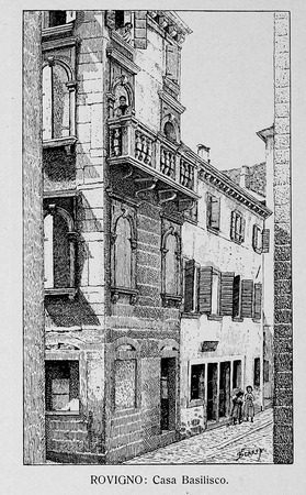 Crtež  kuće  Basilisco objavljen u knjizi G. Caprina, L'Istria Nobilissima...