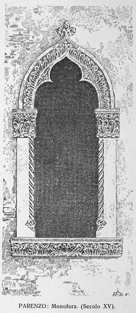 Crtež monofore na kući Zuccato objavljen u knjizi G. Caprina, L'Istria Nobilissima...