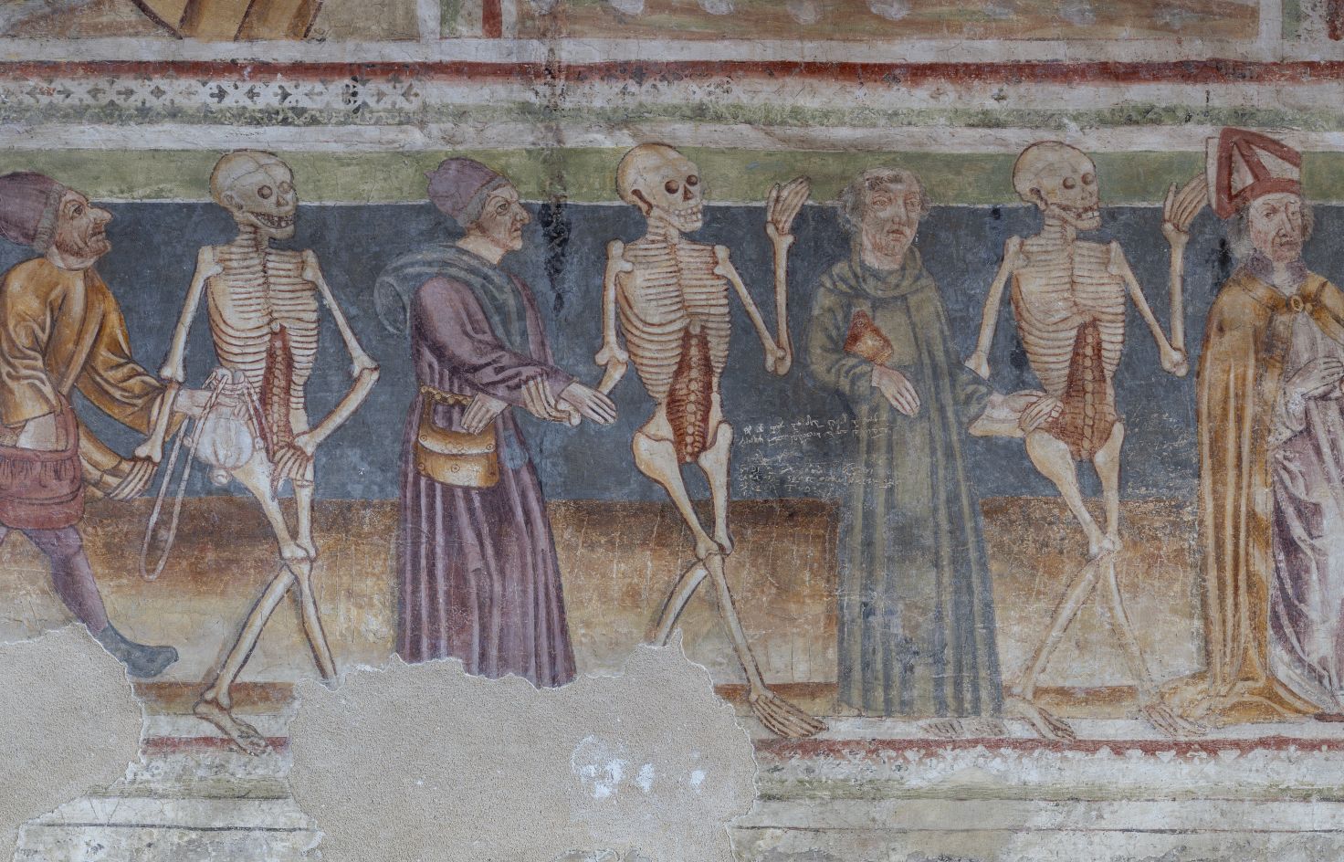 Freska s prikazom Plesa mrtvaca, detalj, južni zid