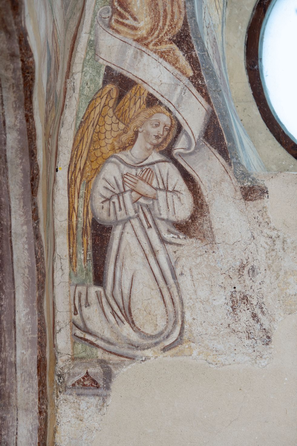 Freska s prikazom anđela sa scene Božjeg počinka, detalj, zapadni zid
