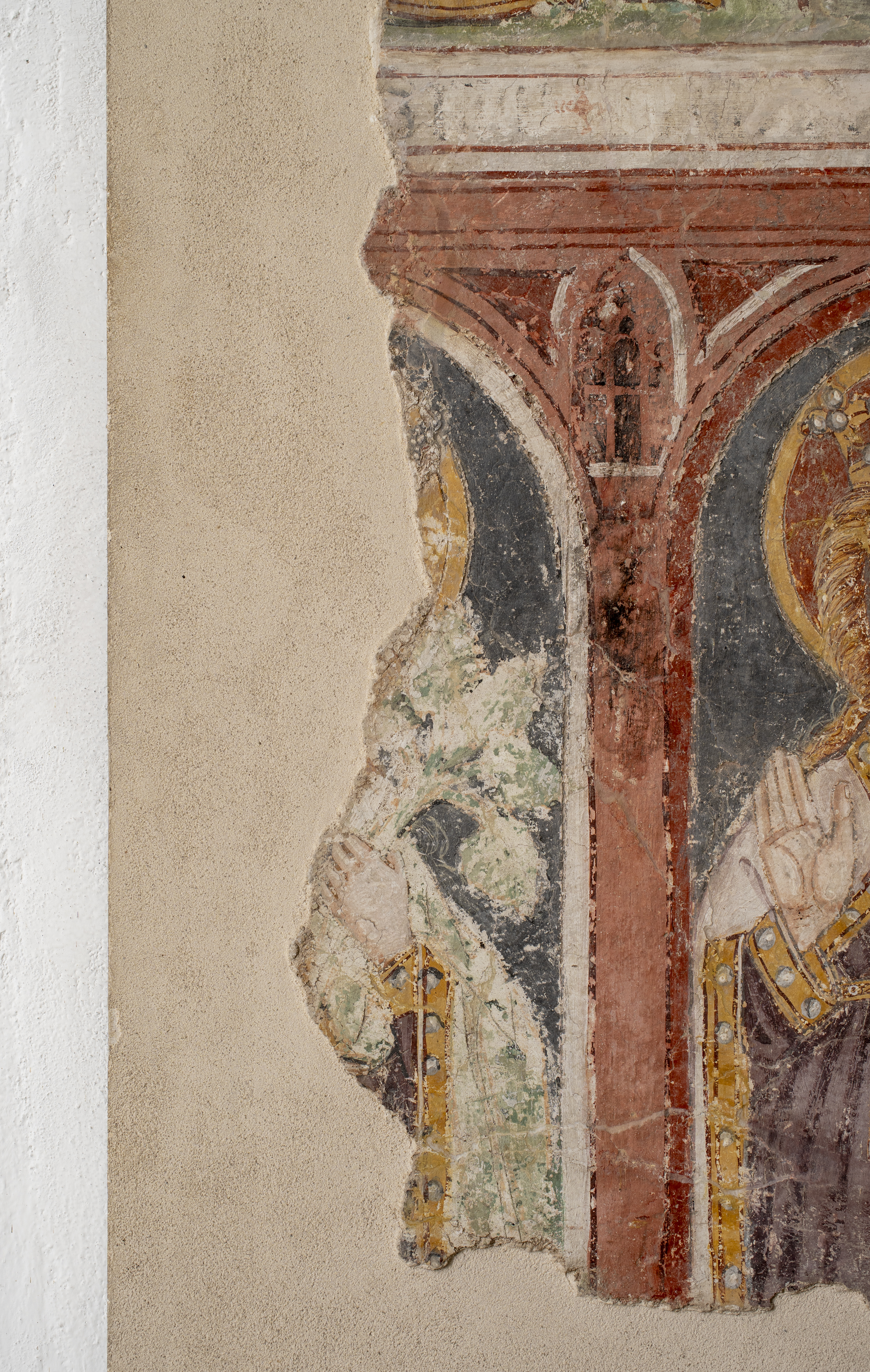 Freska s prikazom neidentificirane svetice, sjeverni zid