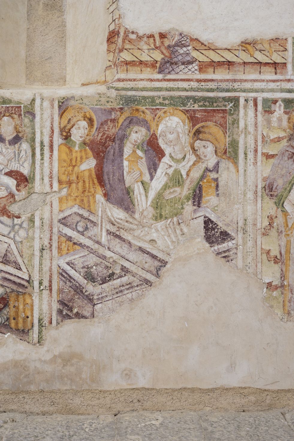 Freska s prikazom Tri Marije na grobu, južni zid