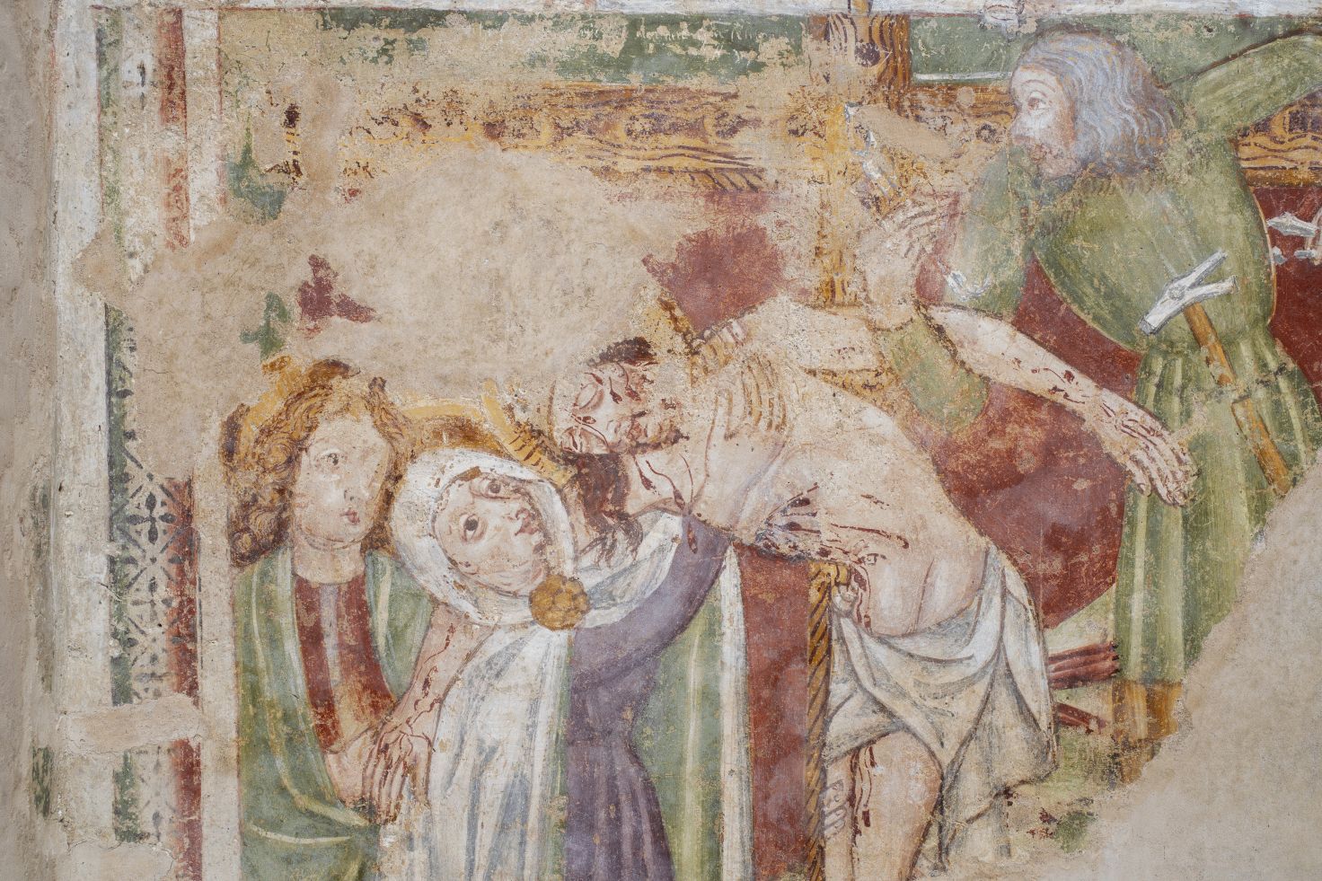 Freska s prikazom Skidanja s križa, detalj, južni zid