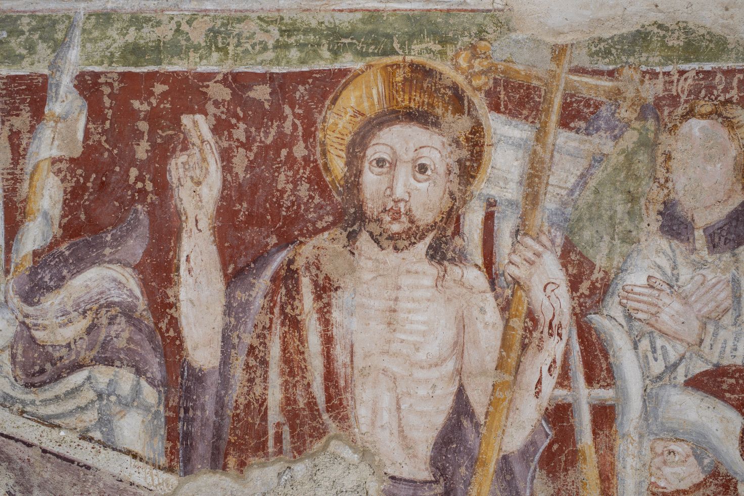 Freska s prikazom Uskrsnuća, detalj, južni zid