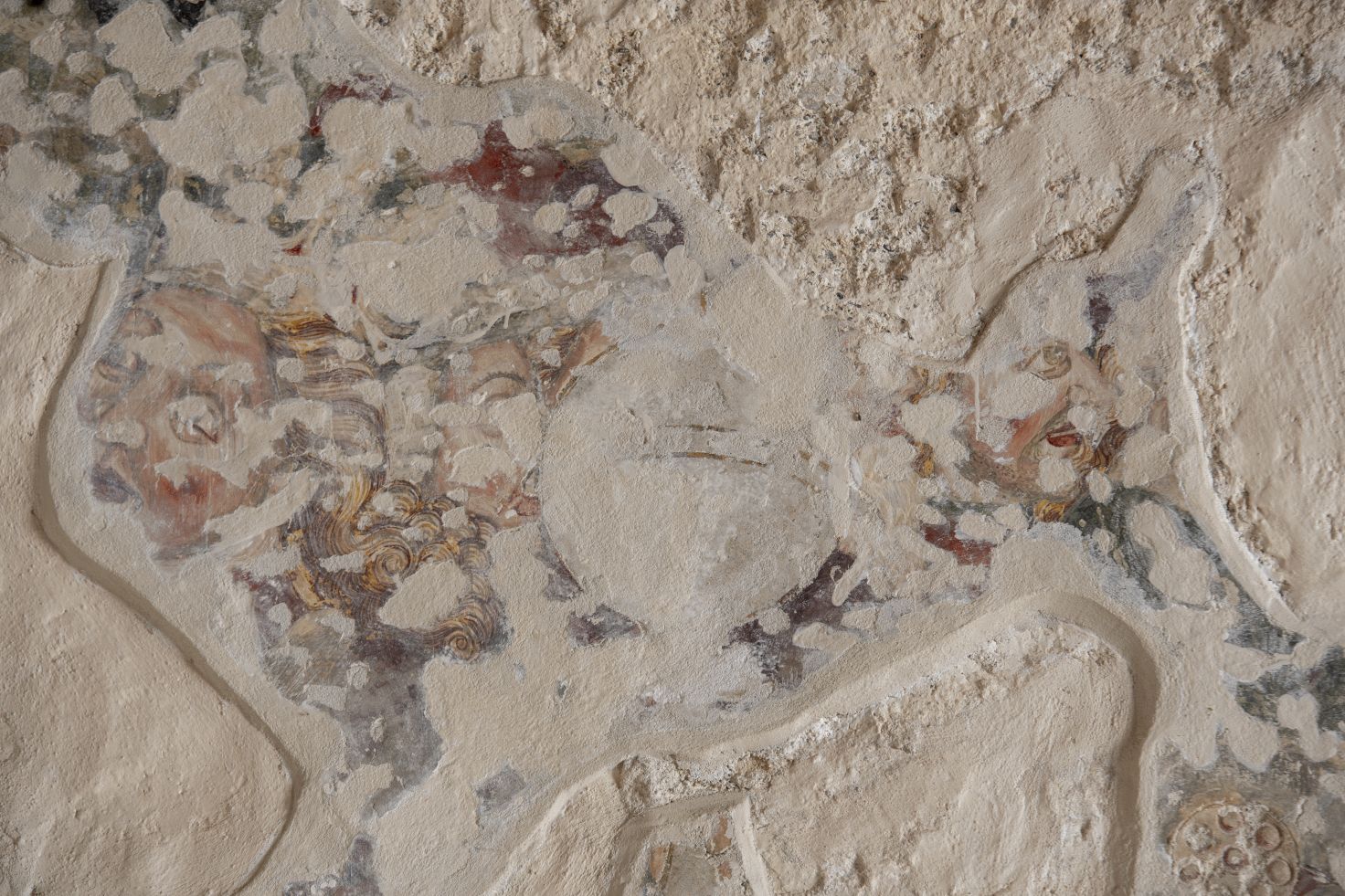 Freska s prikazom Poklonstva kraljeva, detalj, sjeverni zid