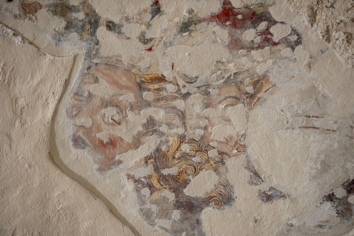 Freska s prikazom Poklonstva kraljeva, detalj, sjeverni zid