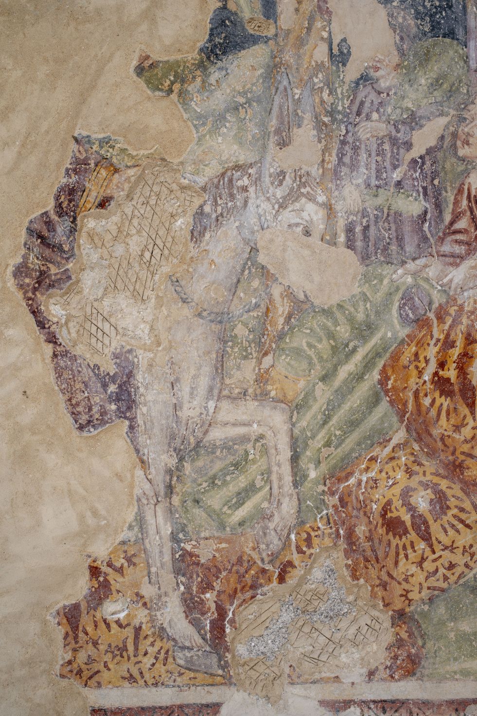 Freska s prikazom Ulaska u Jeruzalem, detalj, zapadni zid