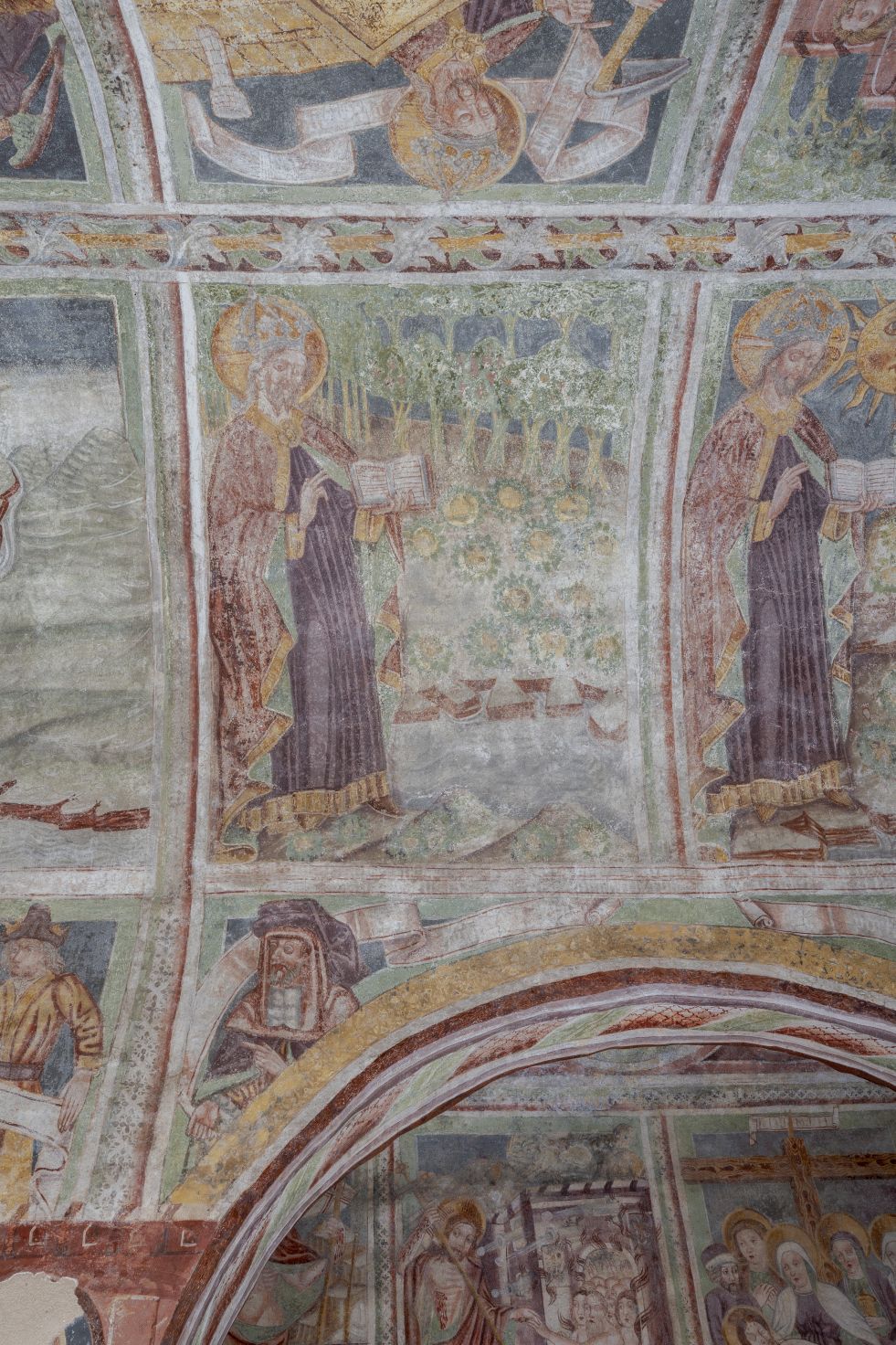 Freska s prikazom stvaranja biljnog svijeta, svod središnjeg broda