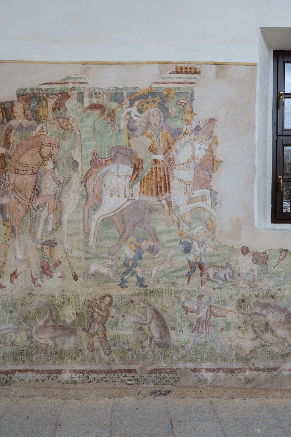 Freska s prikazom Pohoda sveta tri kralja, sjeverni zid