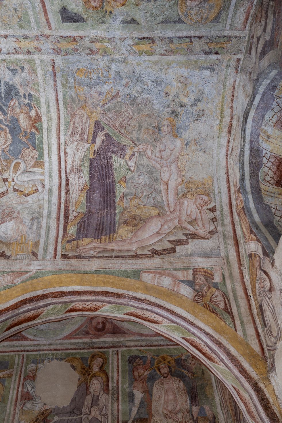 Freska s prikazom stvaranja čovjeka, svod središnjeg broda