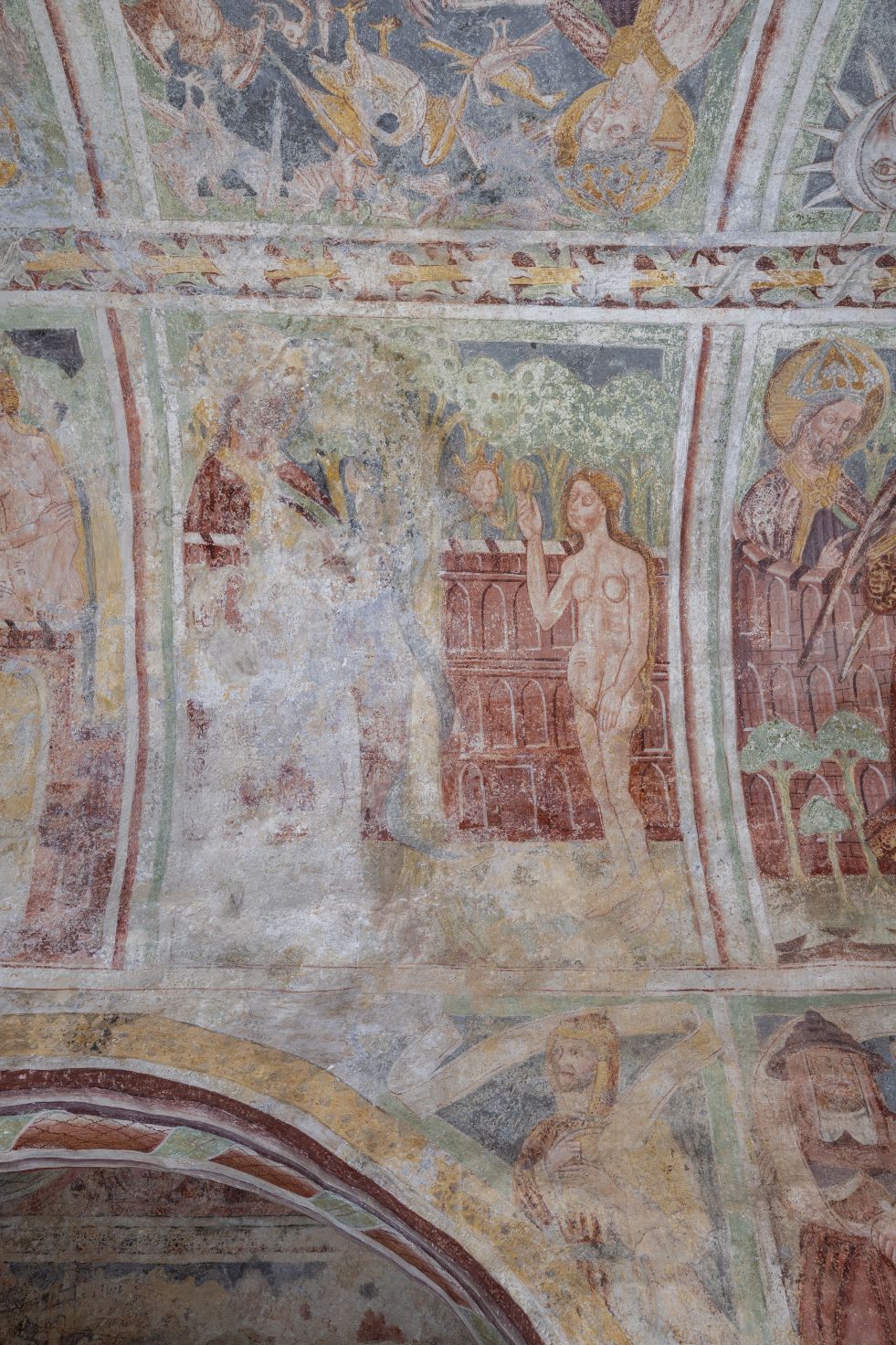 Freska s prikazom Prvog grijeha, svod središnjeg broda