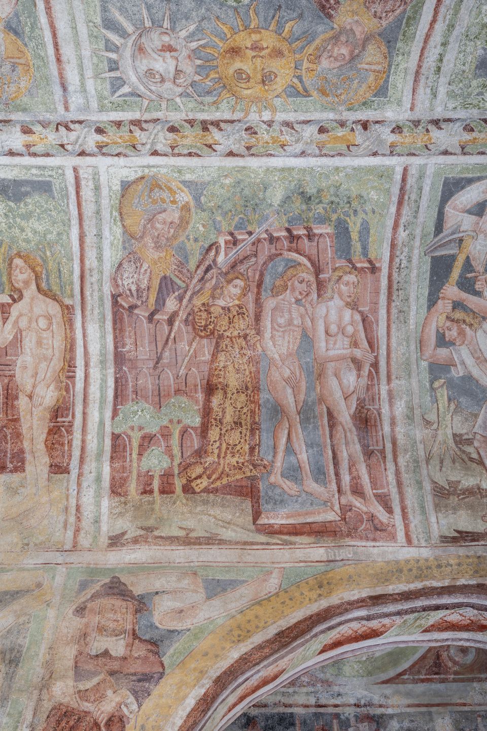 Freska s prikazom Izgona iz raja, svod središnjeg broda