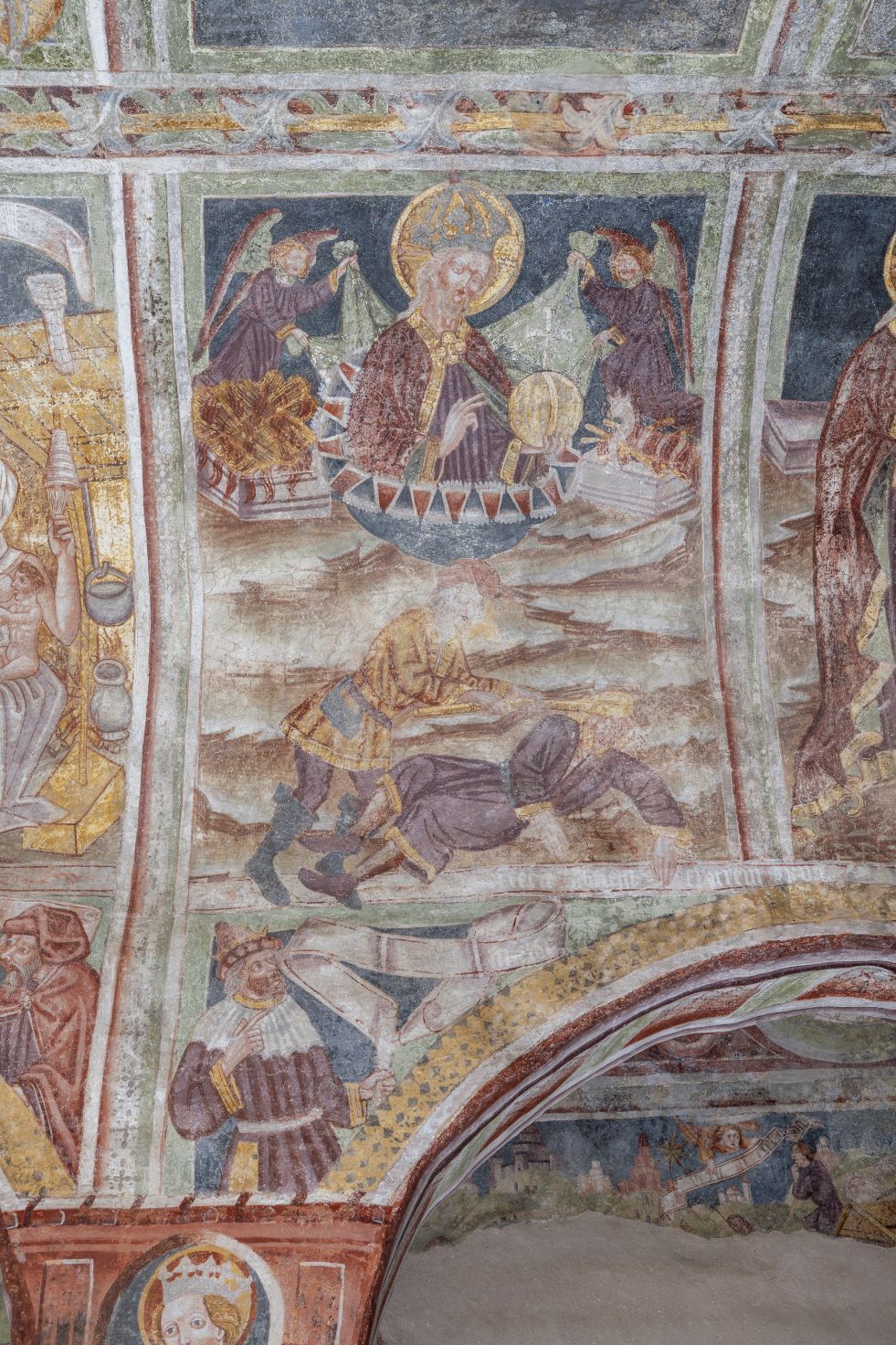 Freska s prikazom Kajina koji ubija Abela, svod središnjeg broda