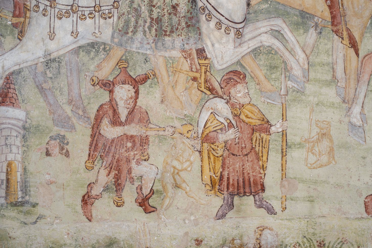 Freska s prikazom Pohoda sveta tri kralja, detalj, sjeverni zid