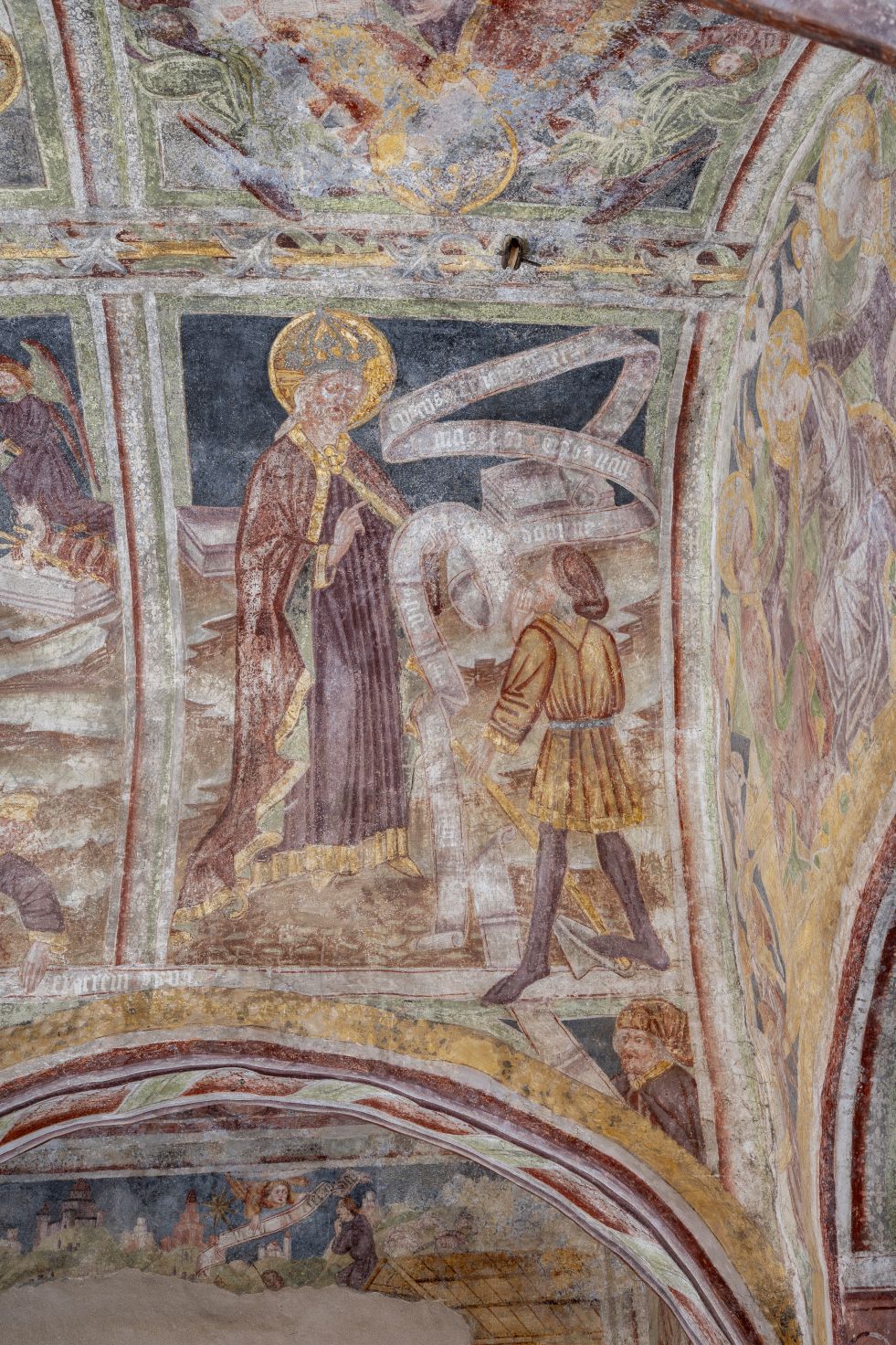 Freska s prikazom Boga koji saslušava Kajina, svod središnjeg broda
