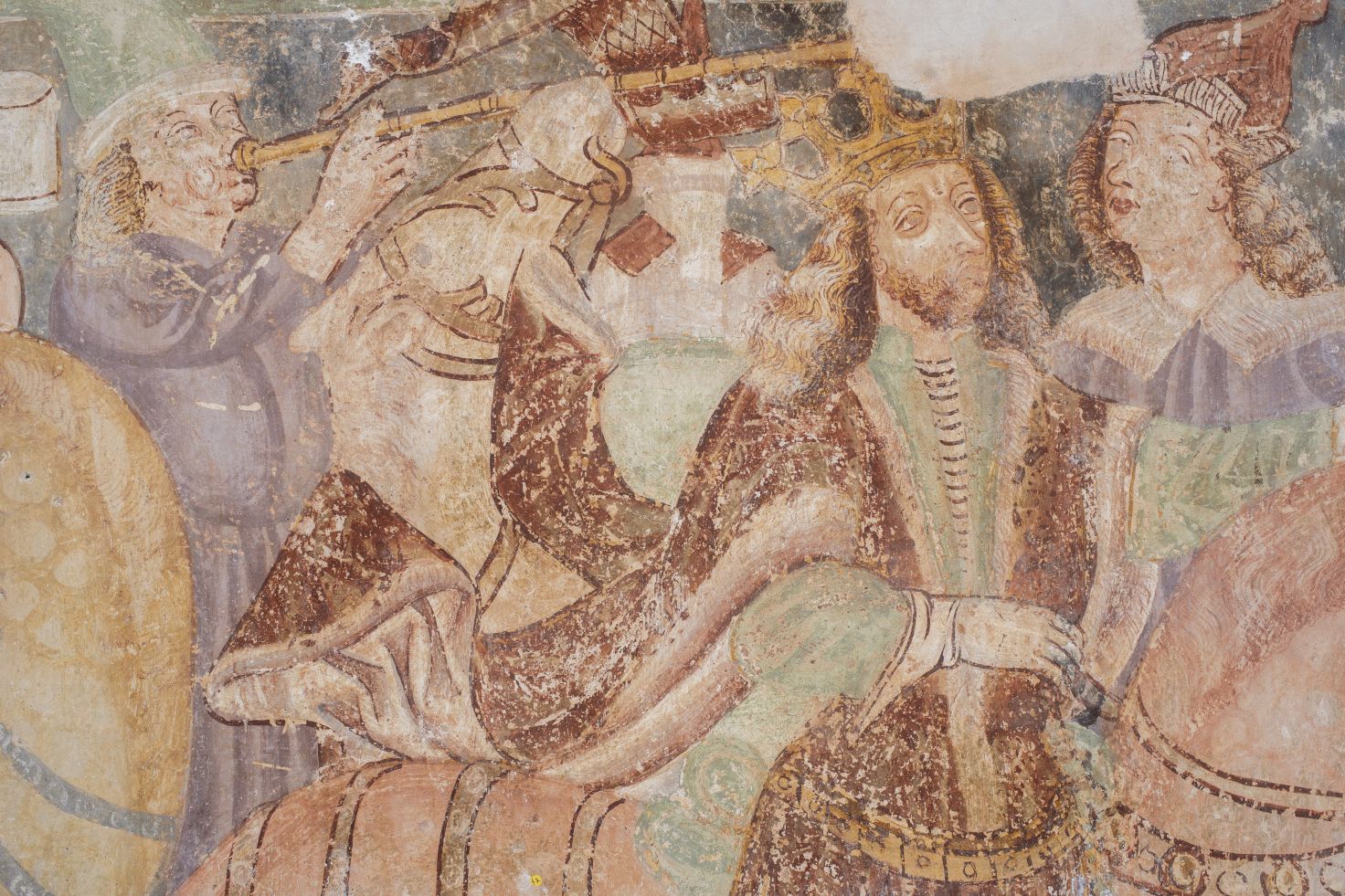 Freska s prikazom Pohoda sveta tri kralja, detalj, sjeverni zid