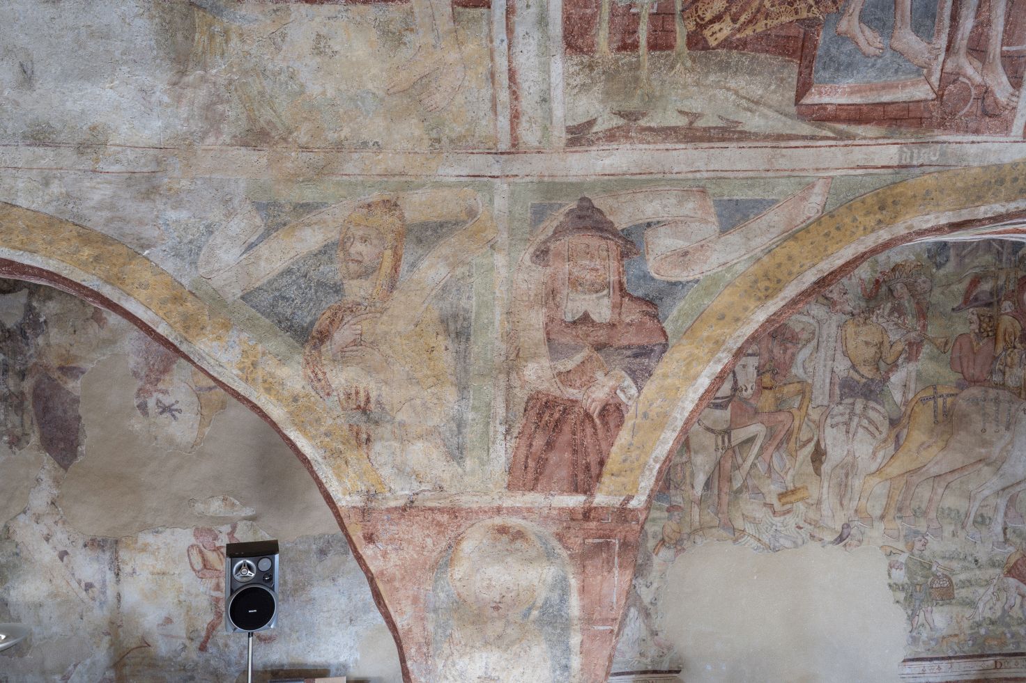 Freska s prikazom proroka i crkvena oca, sv. Uršula, središnji brod