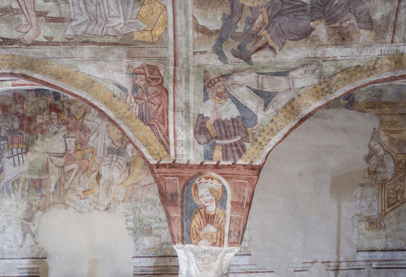 Freska s prikazom proroka i crkvena oca, sv. Katarina, središnji brod