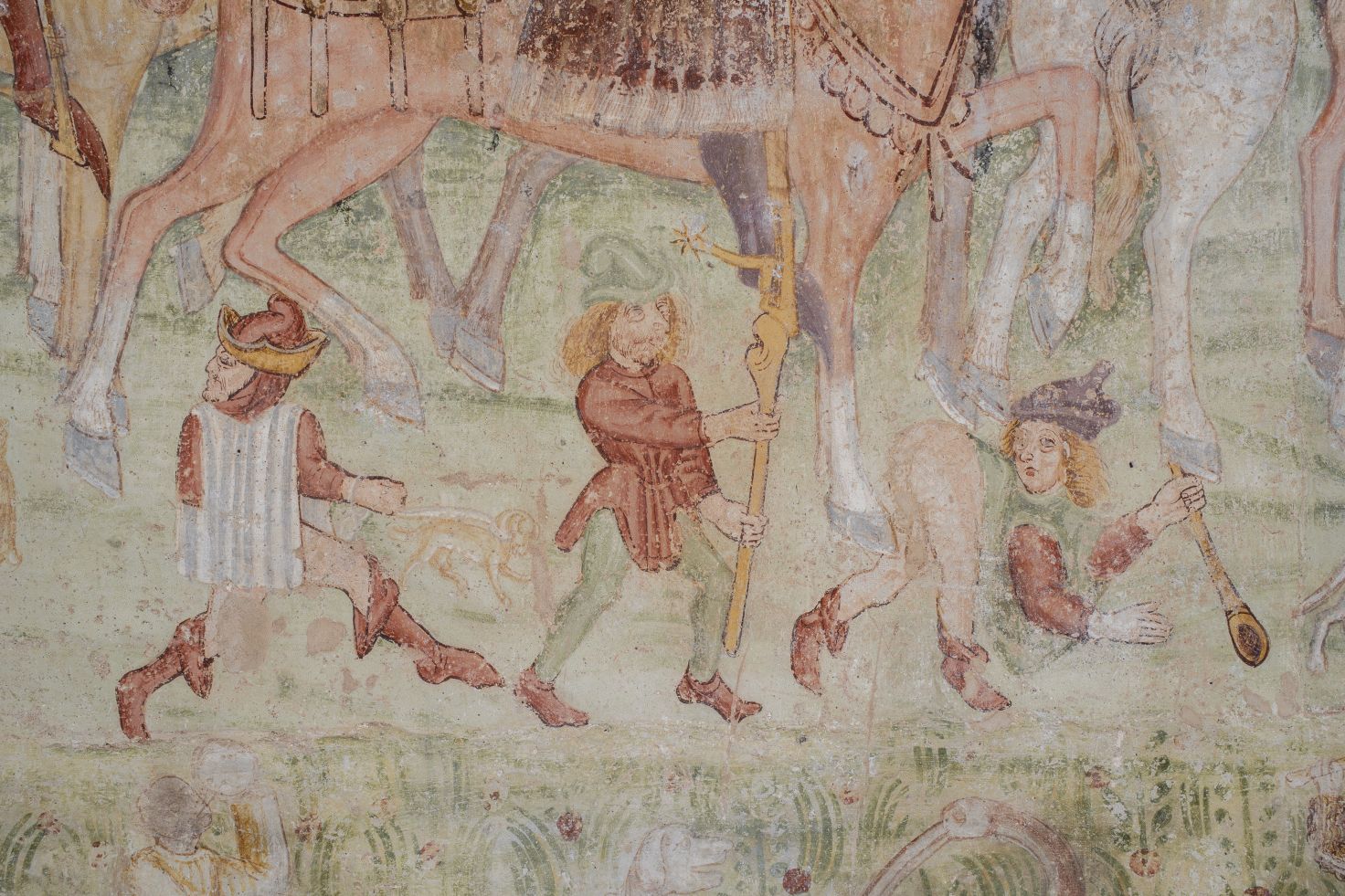 Freska s prikazom Pohoda sveta tri kralja, detalj, sjeverni zid