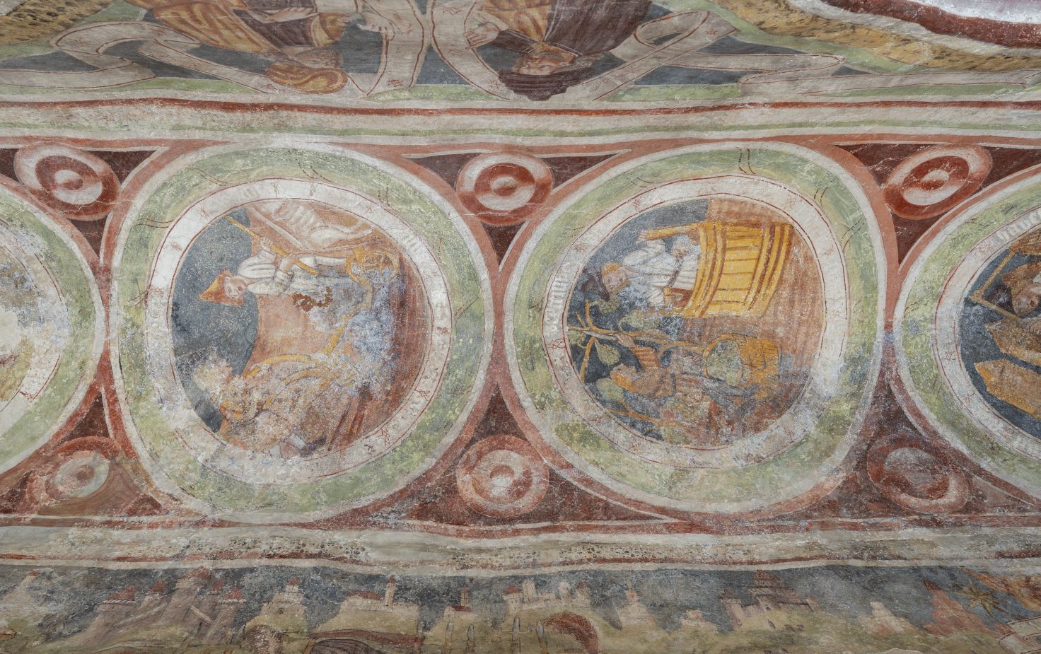 Freska s prikazom listopada i rujna, svod sjevernog broda