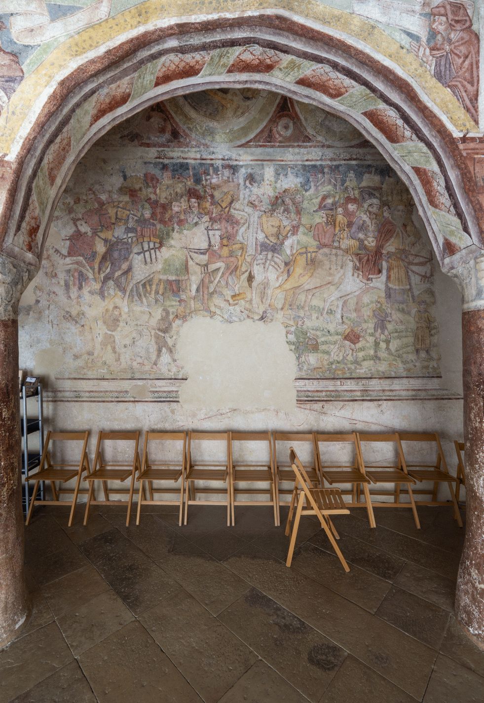 Freska s prikazom Pohoda kraljeva, detalj, sjeverni zid