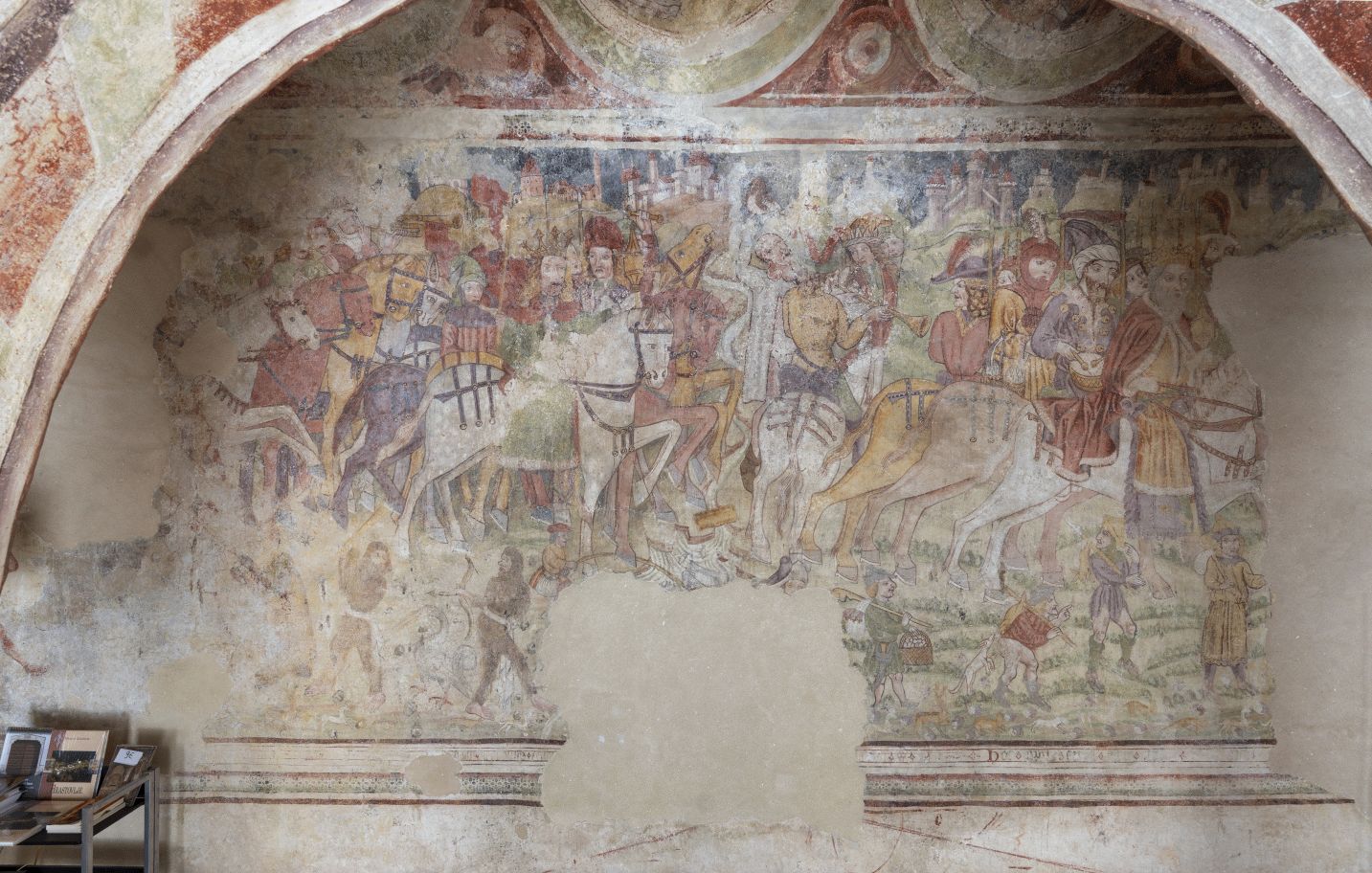 Freska s prikazom Pohoda kraljeva, detalj, sjeverni zid
