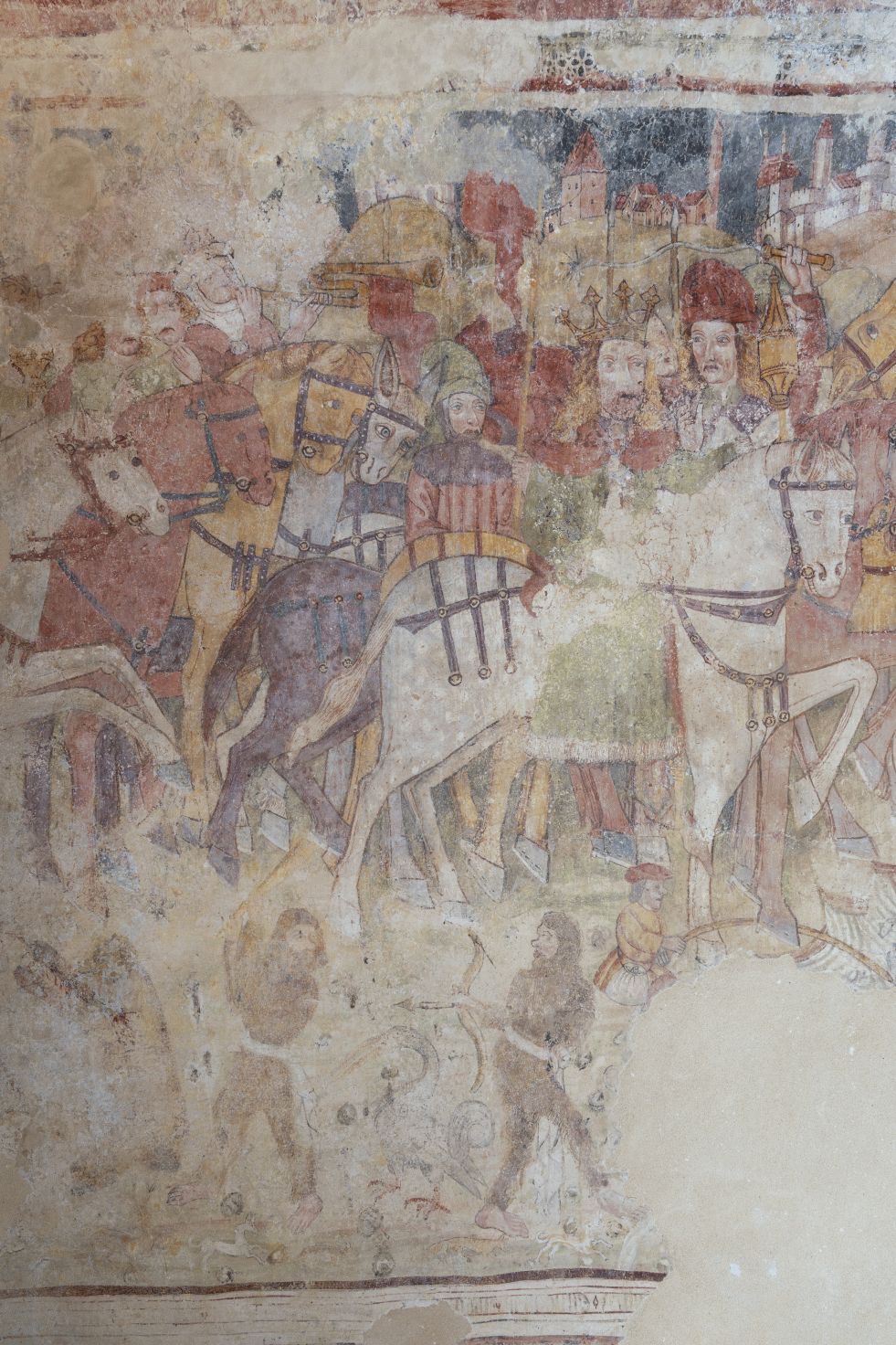 Freska s prikazom Pohoda kraljeva, detalj, sjeverni zid
