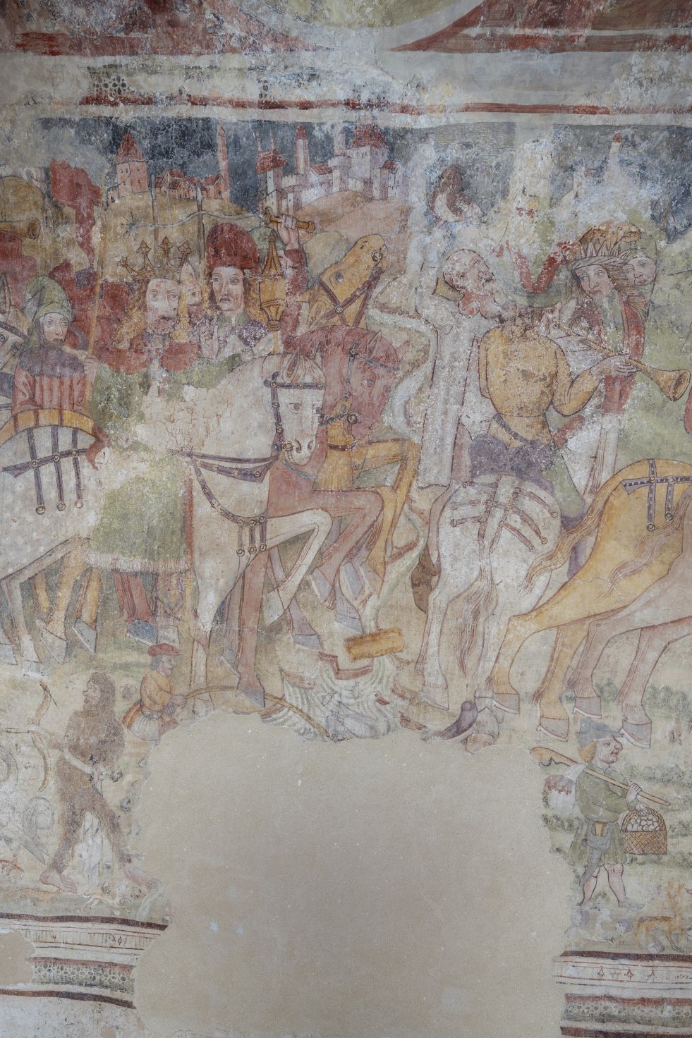 Freska s prikazom Pohoda kraljeva, detalj, sjeverni zid