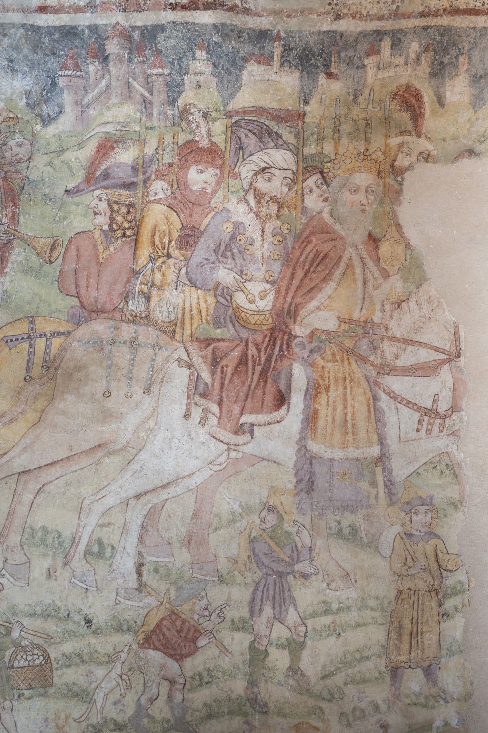 Freska s prikazom Pohoda kraljeva, detalj,  sjeverni zid