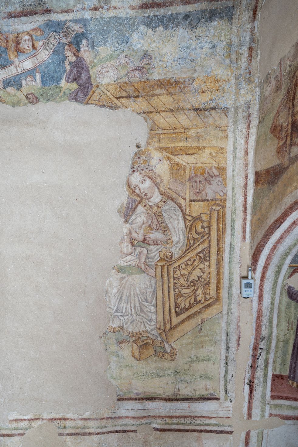 Freska s prikazom Poklonstva kraljeva, detalj, sjeverni zid