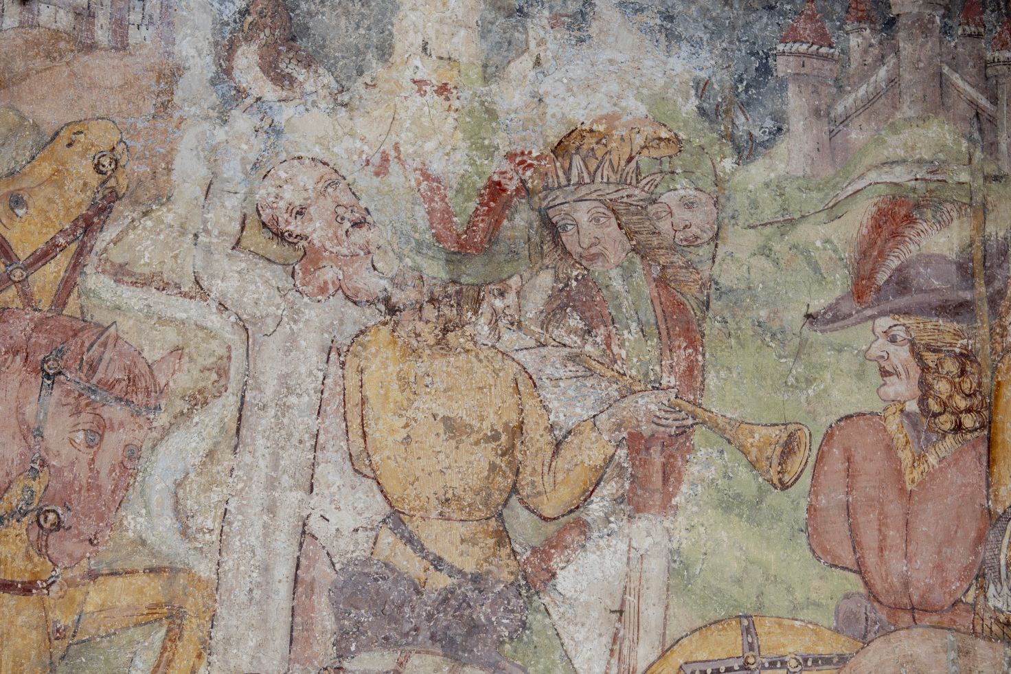Freska s prikazom Pohoda kraljeva, detalj, sjeverni zid
