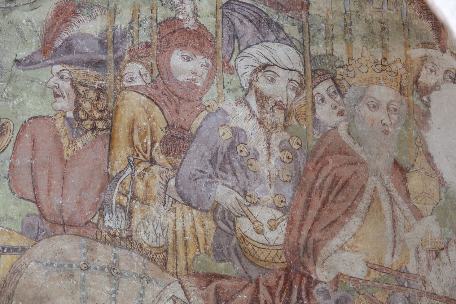 Freska s prikazom Pohoda kraljeva, detalj, sjeverni zid