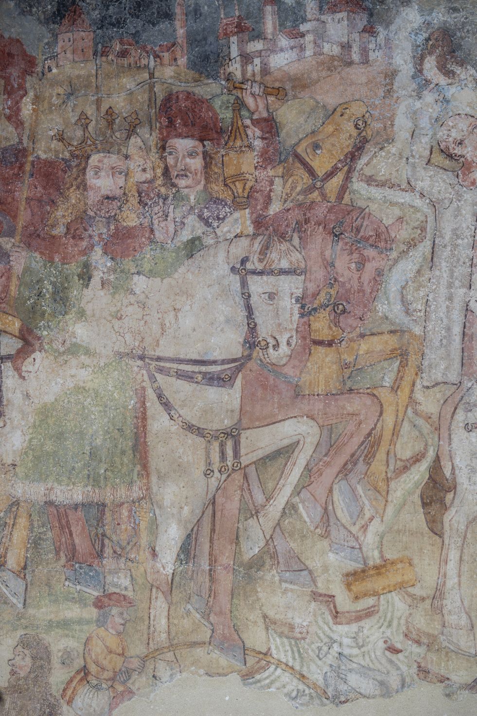 Freska s prikazom Pohoda kraljeva, detalj, sjeverni zid