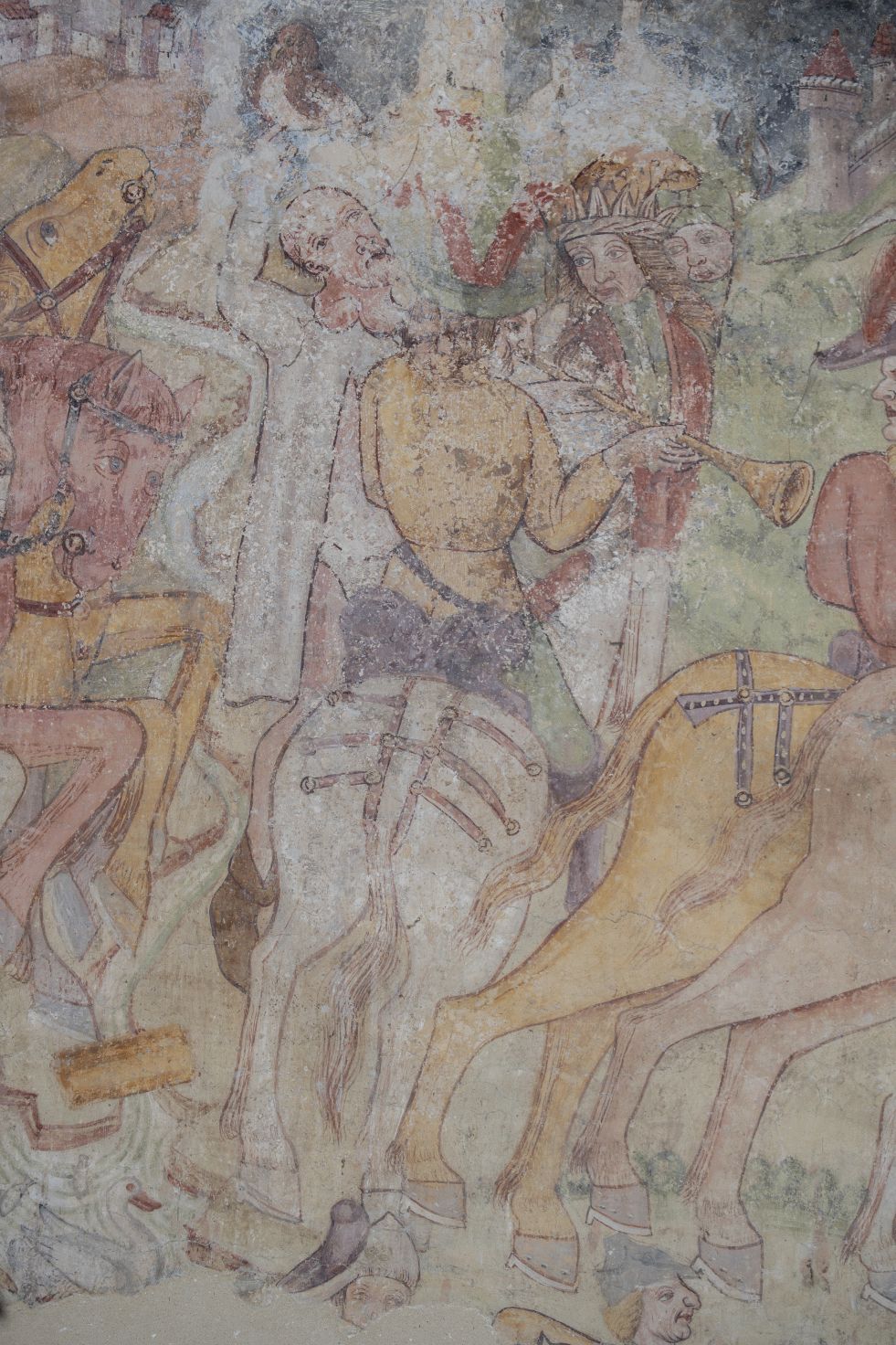 Freska s prikazom Pohoda kraljeva, detalj, sjeverni zid