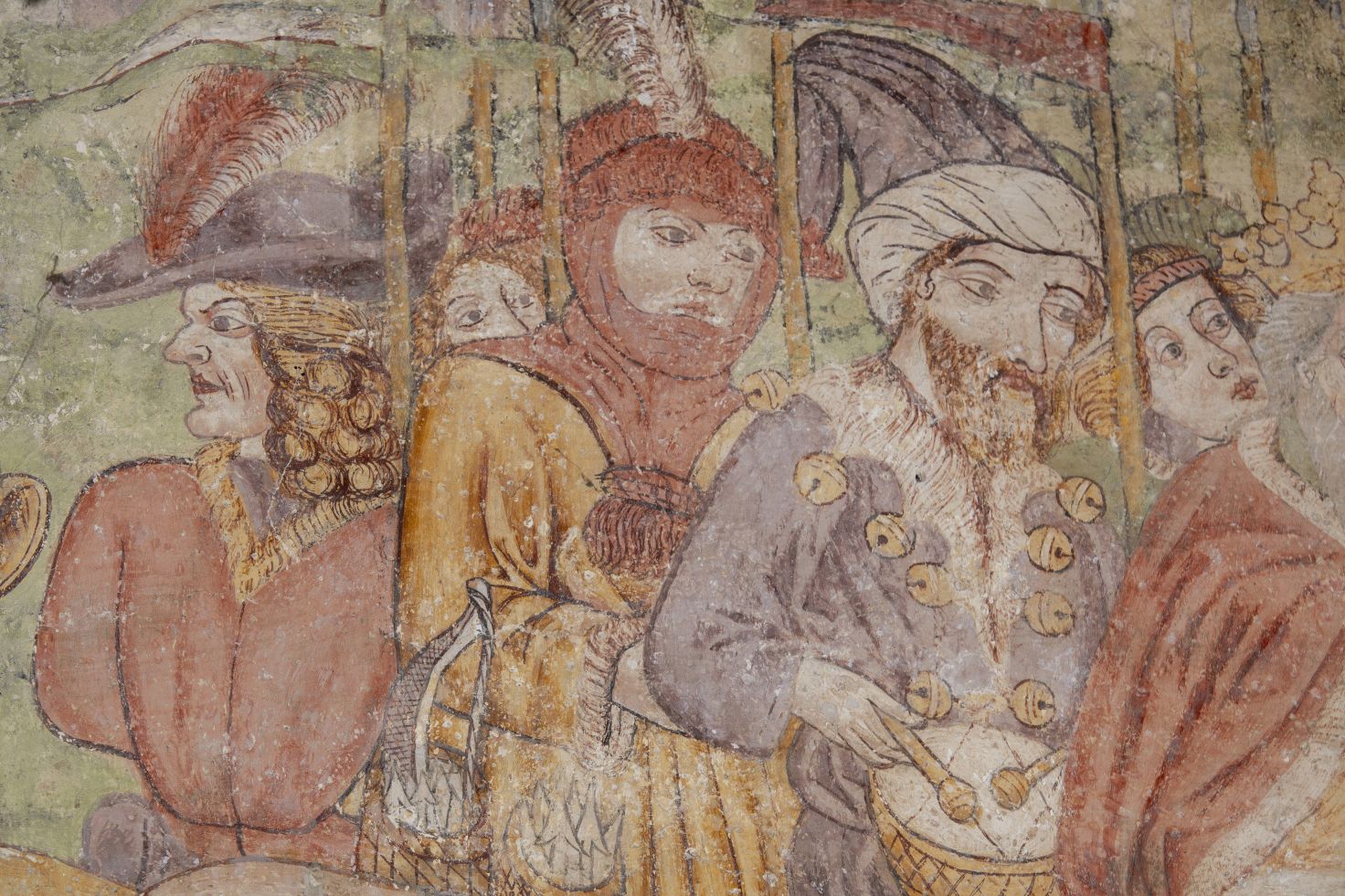 Freska s prikazom Pohoda kraljeva, detalj, sjeverni zid