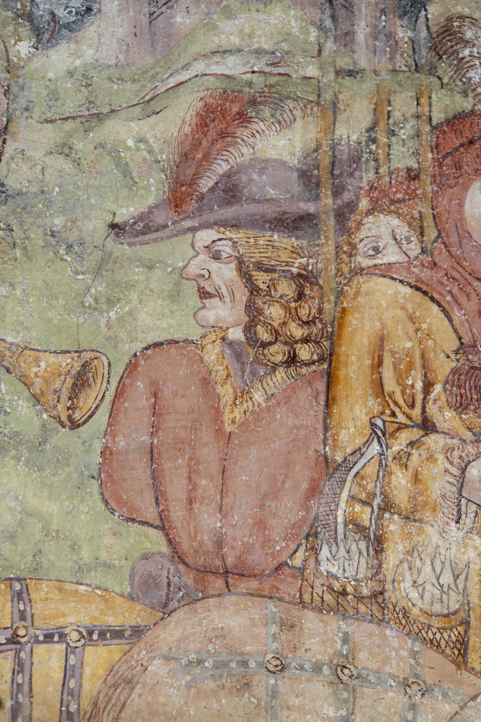 Freska s prikazom Pohoda kraljeva, detalj, sjeverni zid