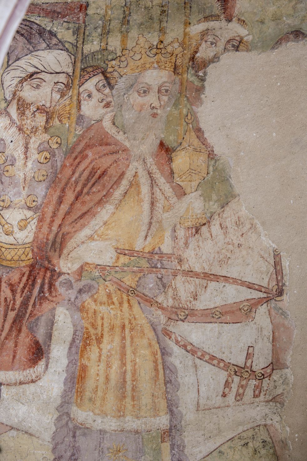 Freska s prikazom Pohoda kraljeva, detalj, sjeverni zid