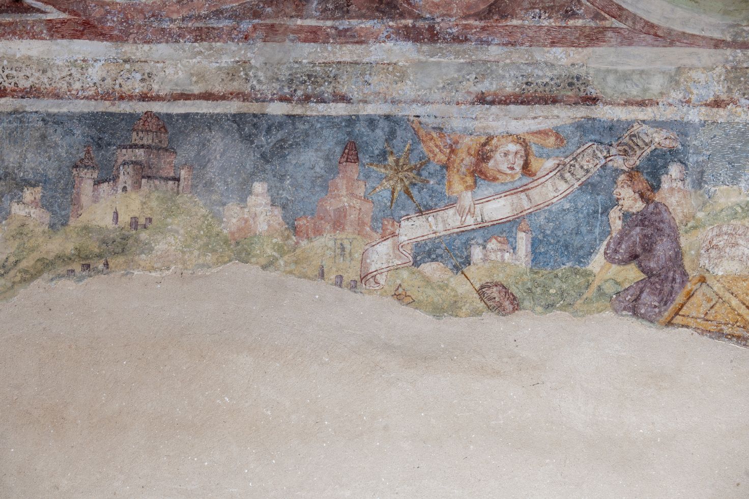 Freska s prikazom Poklonstva kraljeva, detalj, sjeverni zid