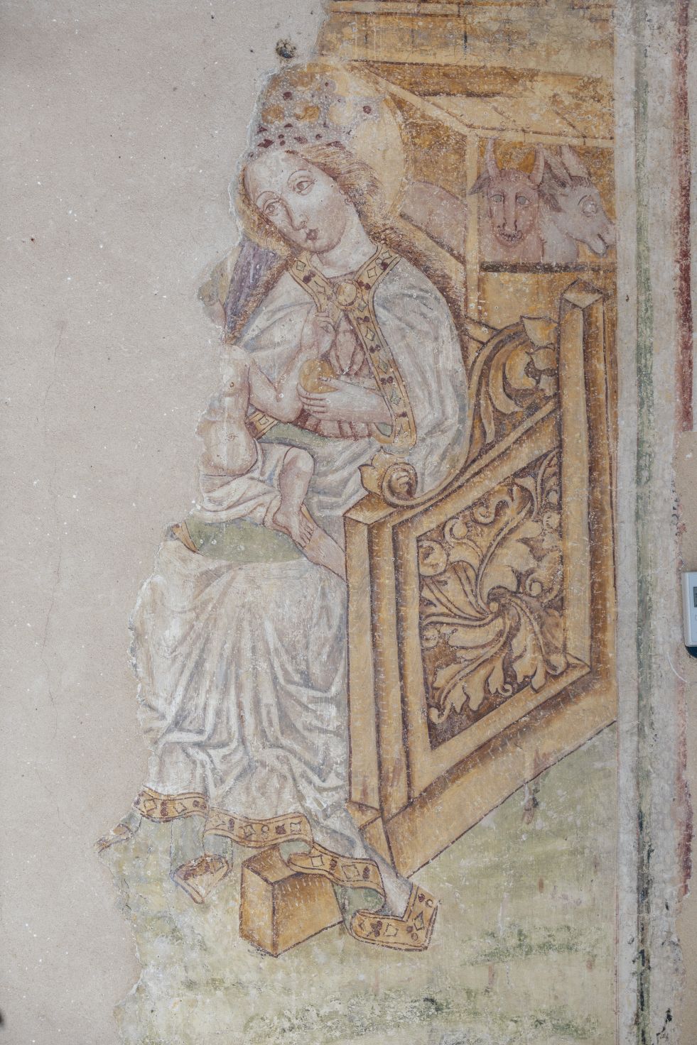 Freska s prikazom Poklonstva kraljeva, detalj, sjeverni zid