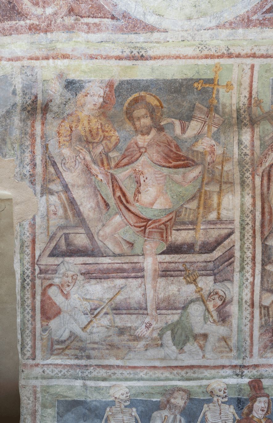 Freska s prikazom Uskrsnuća, južni zid
