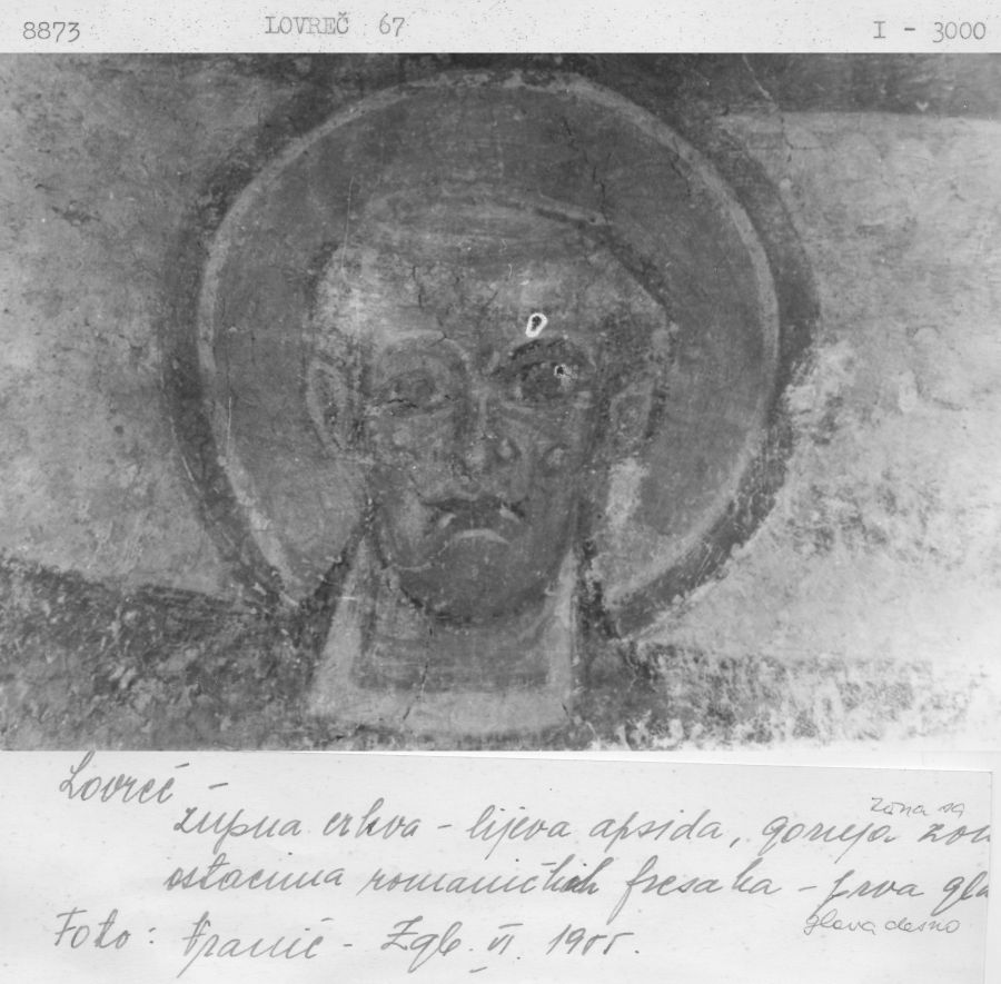 Prikaz glave sveca, donja zona sjeverne apside (desni dio)