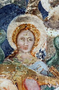 Zidna slika anđela svirača na prikazu Krunjenja Bogorodice (4) )