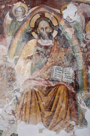 Zidna slika Krista u mandorli s anđelima