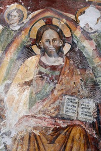 Zidna slika Krista u mandorli s anđelima