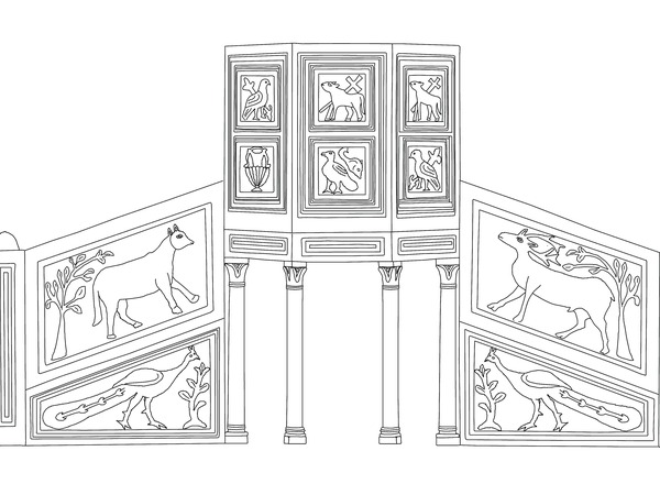Crtež rekonstrukcije ambona iz Eufrazijane