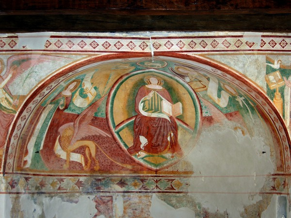 Zidne slike u gornjem dijelu apside i na istočnom zidu