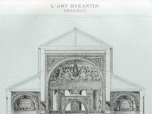 Poprečni  presjek Eufrazijeve bazilike objavljen u knjizi Errard-Gayet...