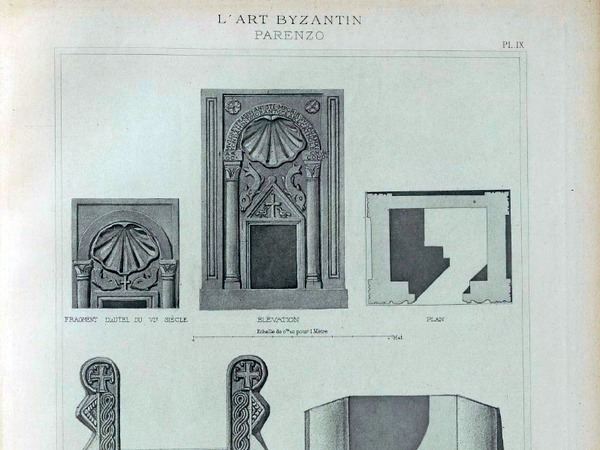 Crteži  oltara iiz Eufrazijeve bazilike i katedre objavljeni u knjizi Errard-Gayet...